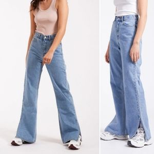 Dr Denim Revolve retro high rise split hem jeans 27x32